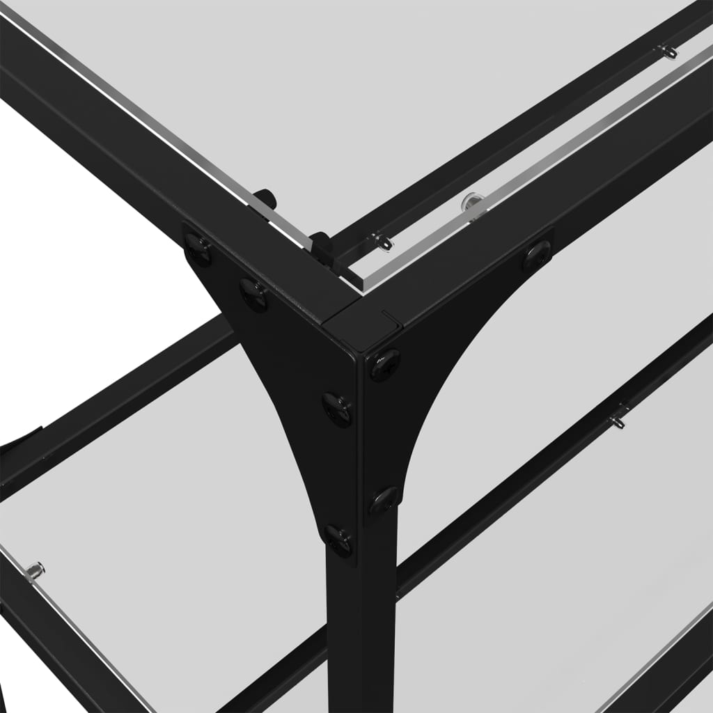 Avlastningsbord Konsollbord DIV. med transparent glasskiva 158,5x30x81 cm stål
