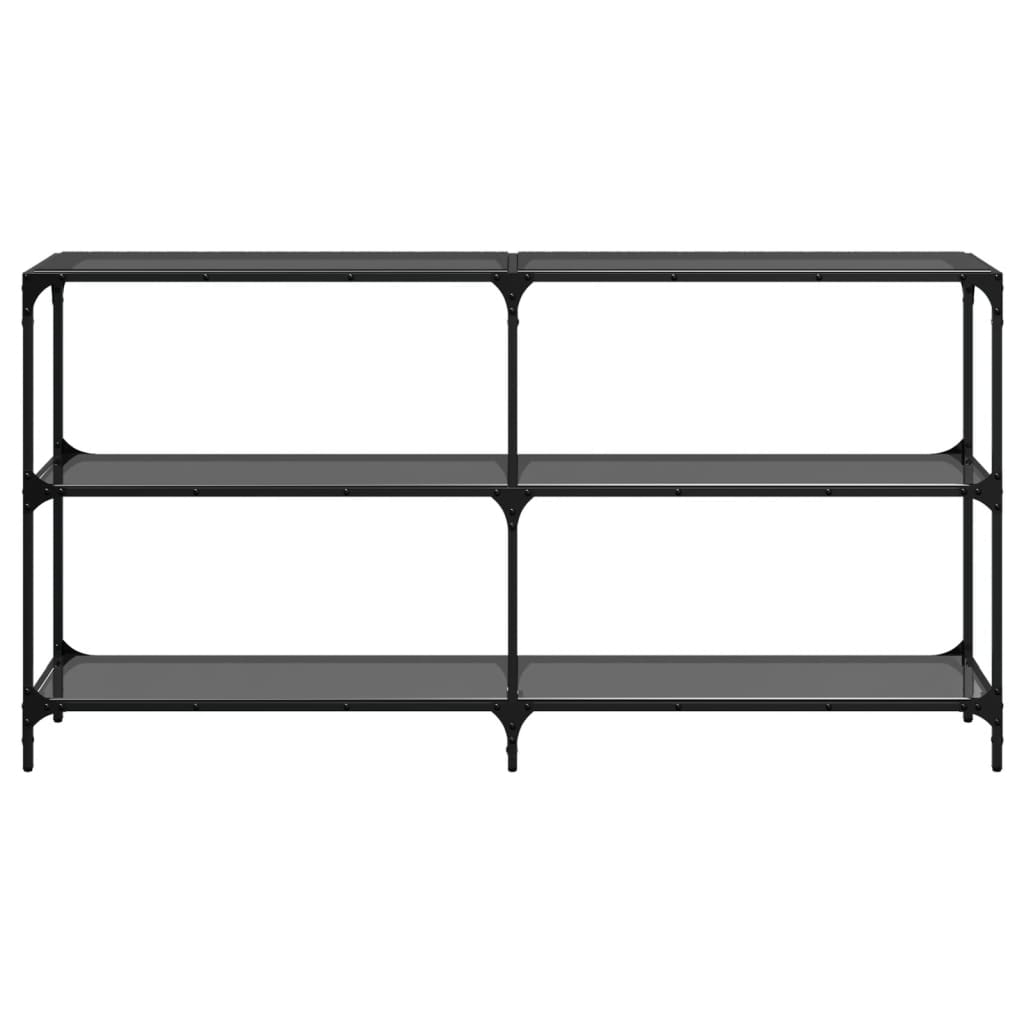 Avlastningsbord Konsollbord DIV. med Svart glasskiva 158,5x30x81 cm stål
