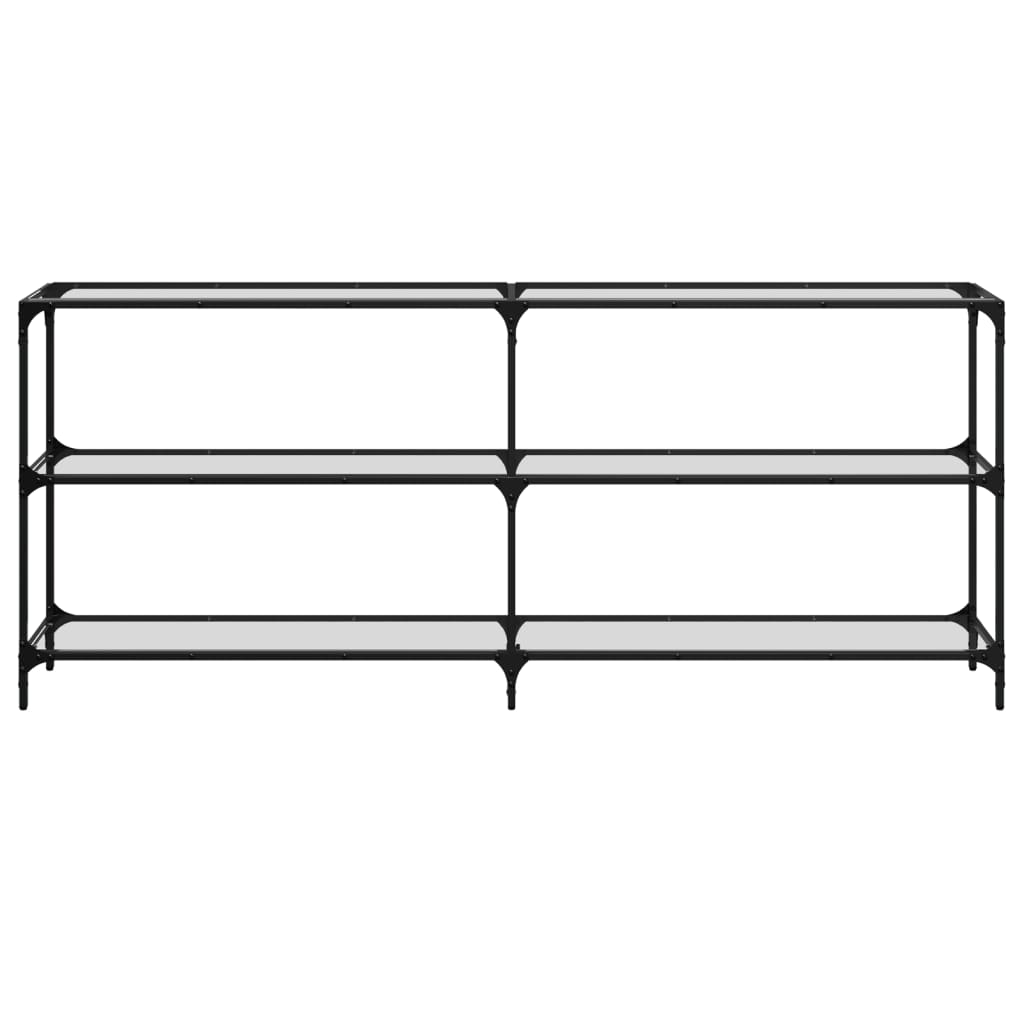 Avlastningsbord Konsollbord DIV. med transparent glasskiva 194,5x30x81 cm stål