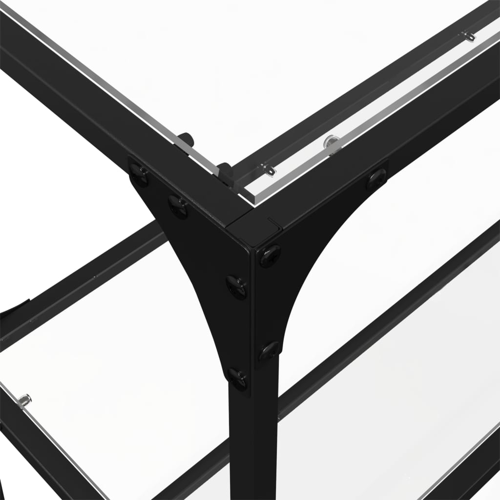 Avlastningsbord Konsollbord DIV. med transparent glasskiva 194,5x30x81 cm stål