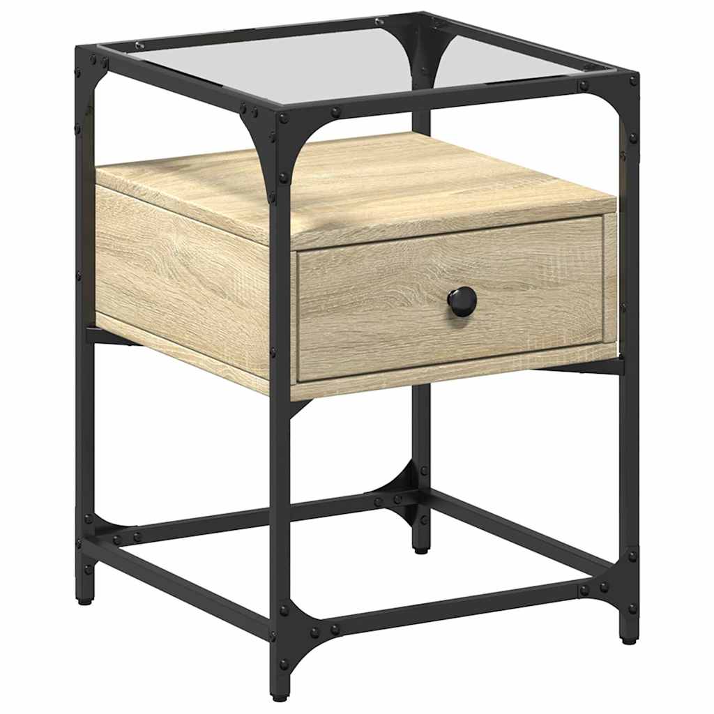 Sängbord 2 st sonoma-ek 40x40x55 cm konstruerat trä