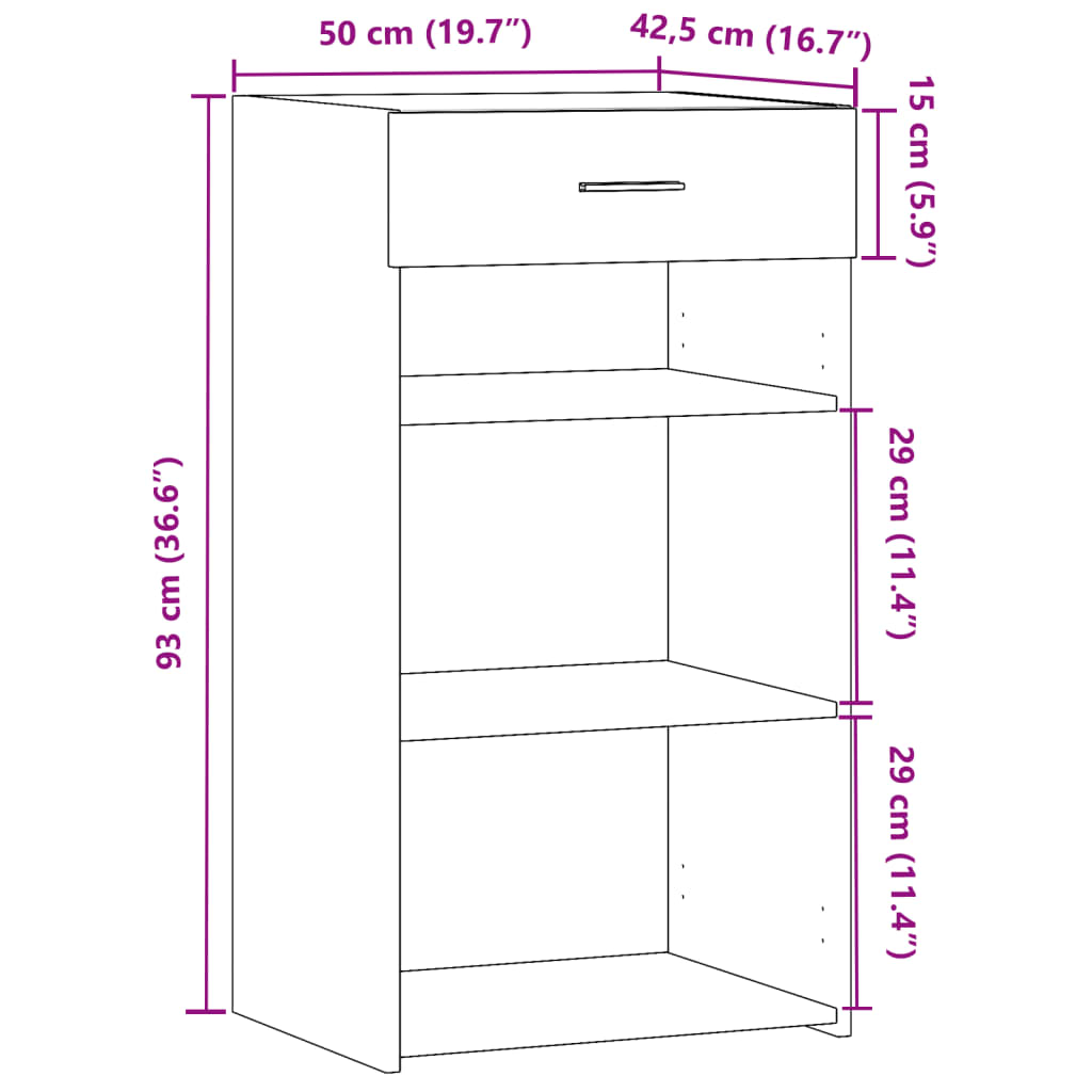 Skänk Vit 50x42,5x93 cm