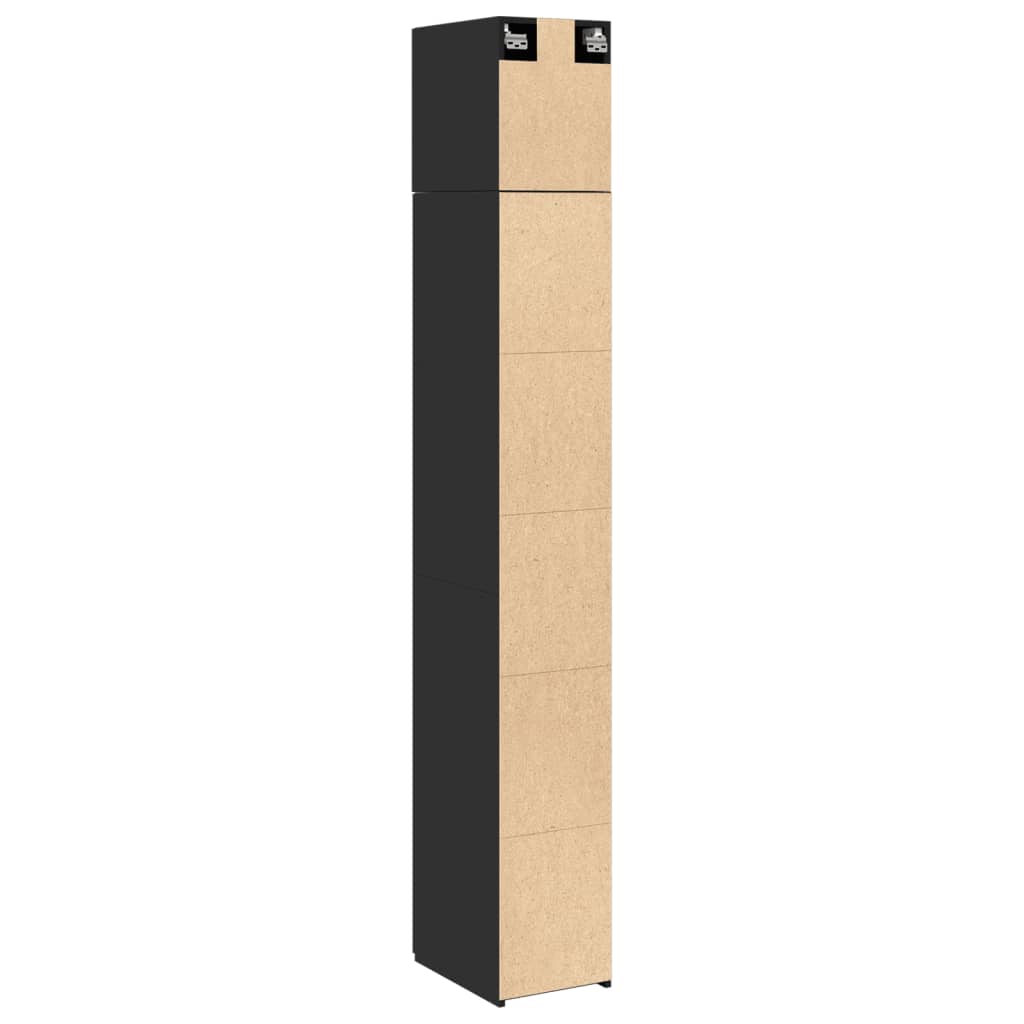 Skåp Svart smalt 30x42,5x225 cm