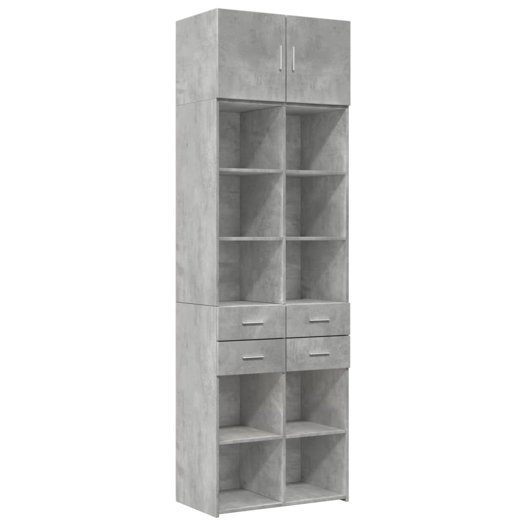 Skåp Betonggrå 70x42,5x225 cm