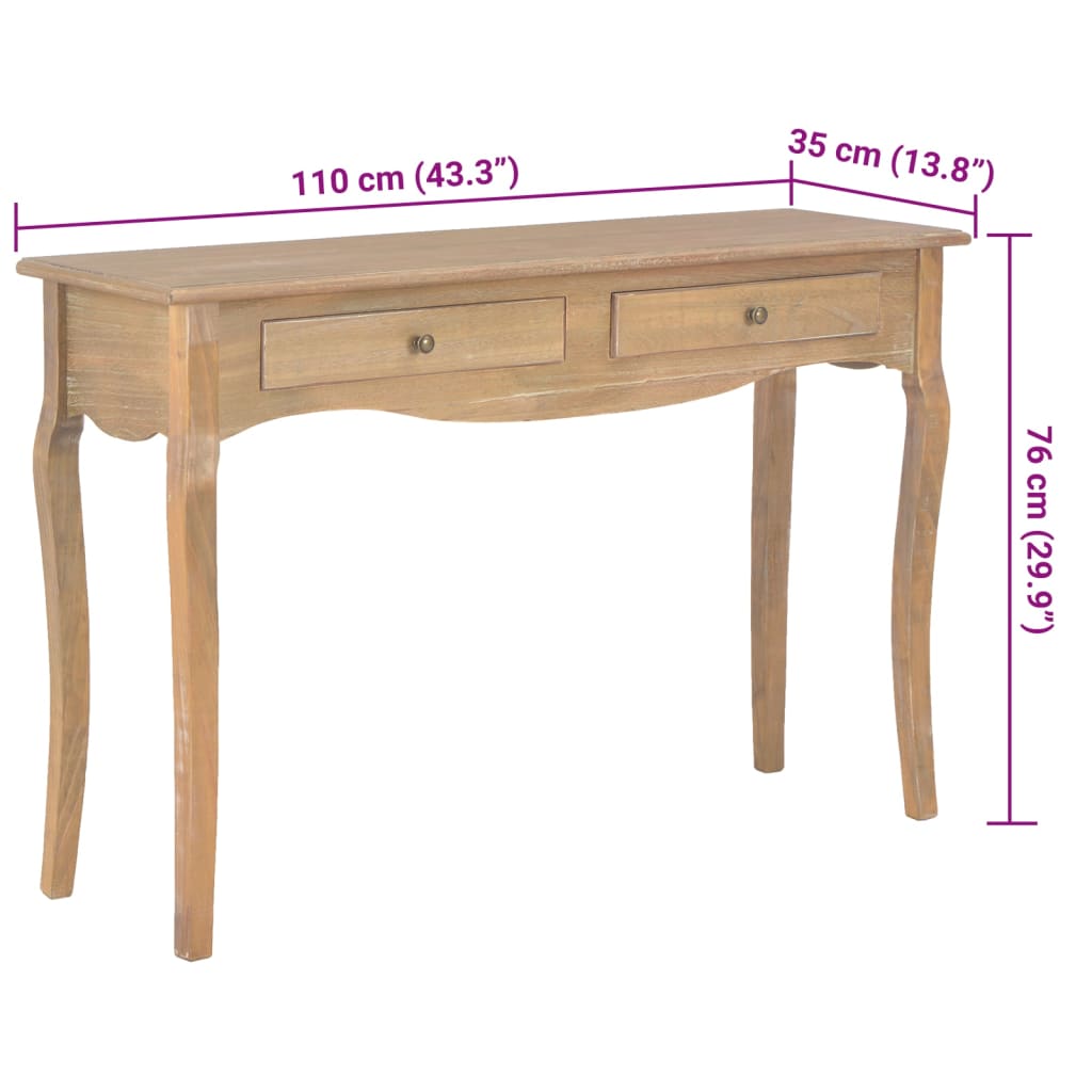 Avlastningsbord Konsollbord Trä med 2 lådor 110x35x76 cm