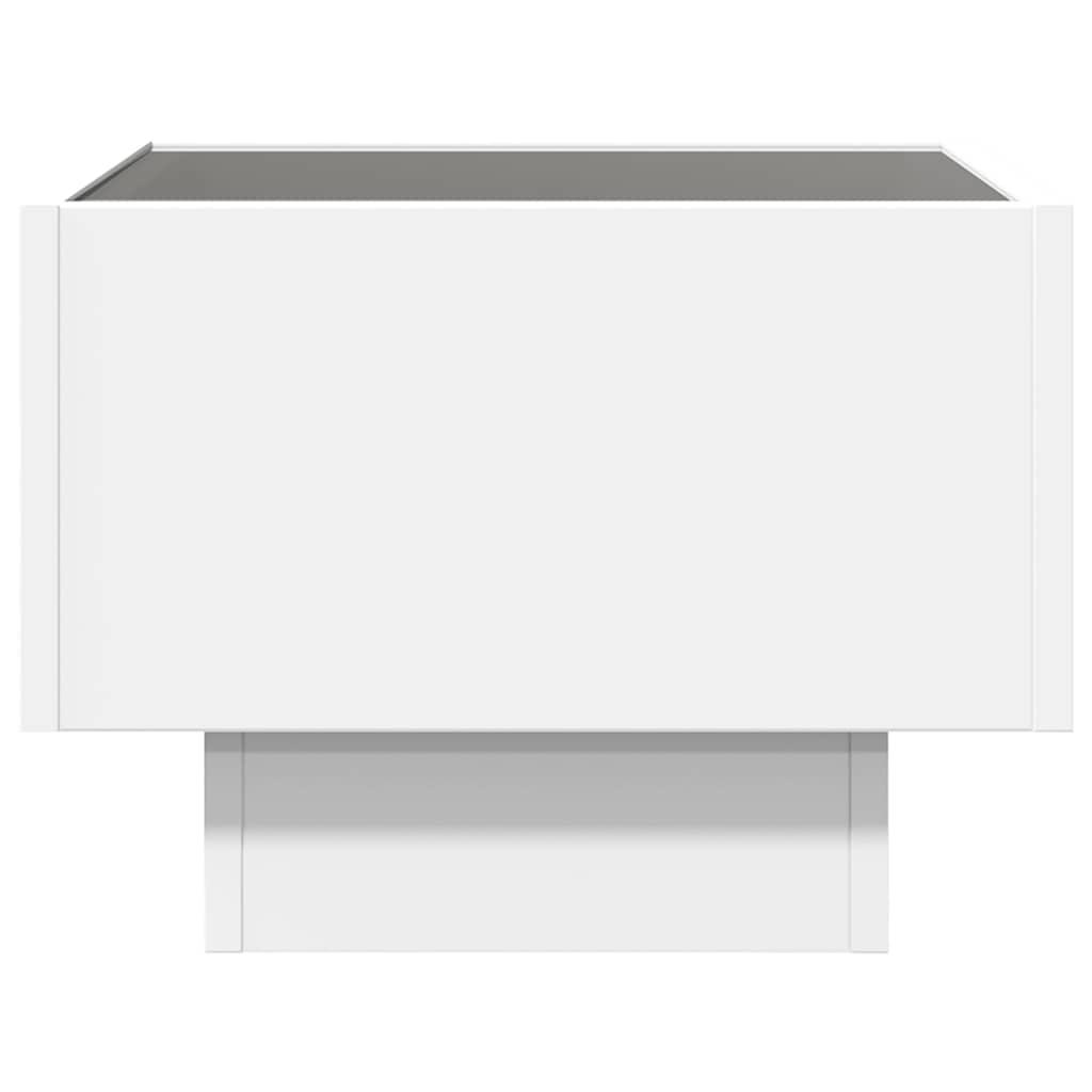 Sidobord Vit med LEDs 40x40x30 cm