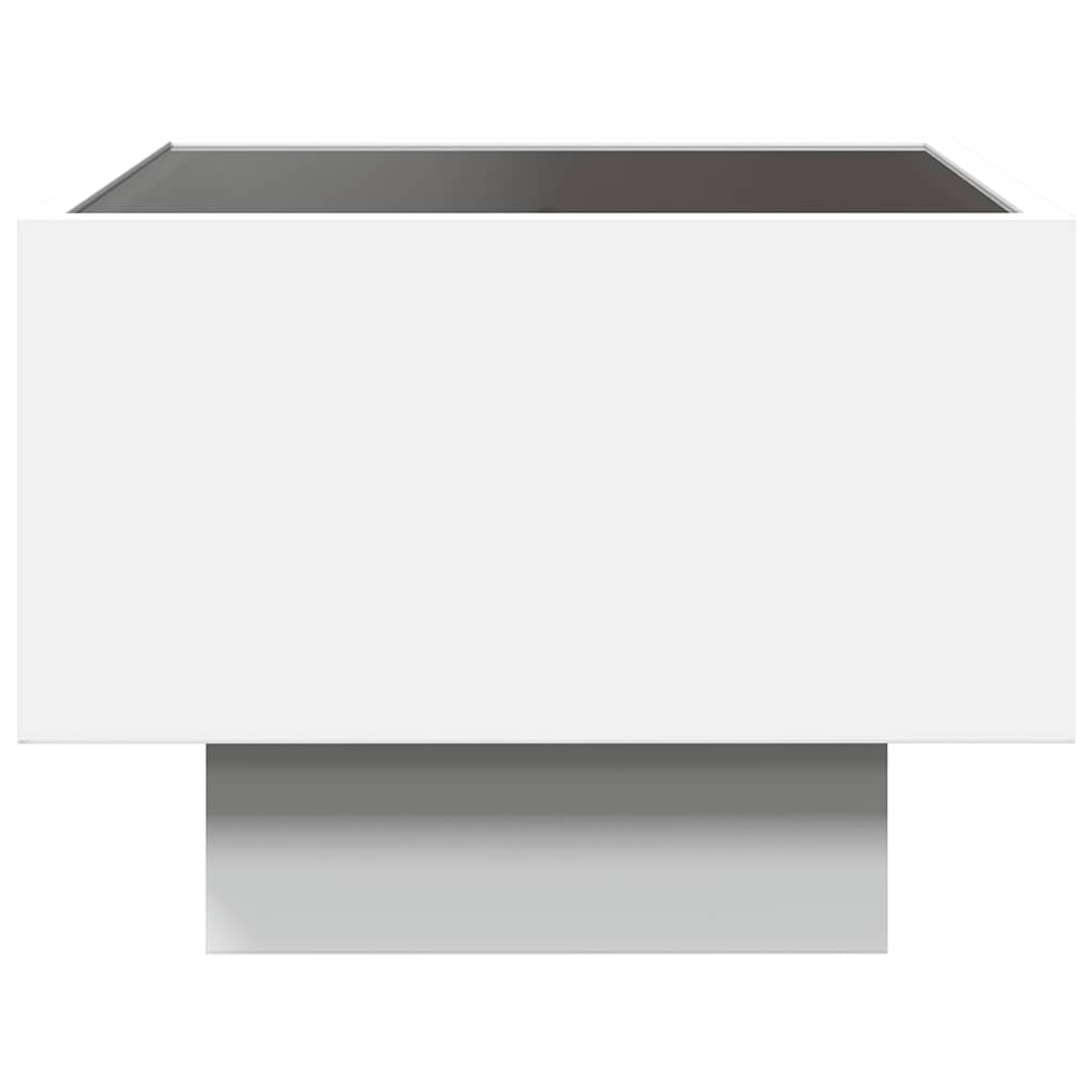 Sidobord Vit med LEDs 40x40x30 cm