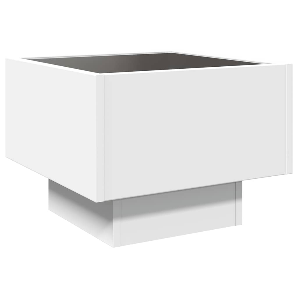 Sidobord Vit med LEDs 40x40x30 cm