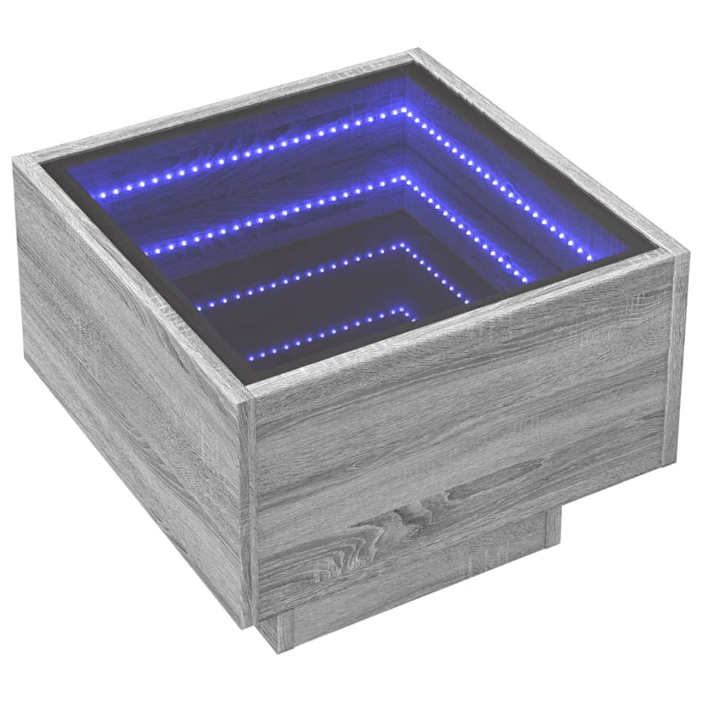 Sidobord Sonoma Grå med LEDs 40x40x30 cm
