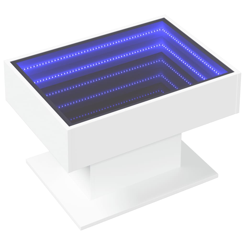 Soffbord Vit LEDs 70x50x45 cm