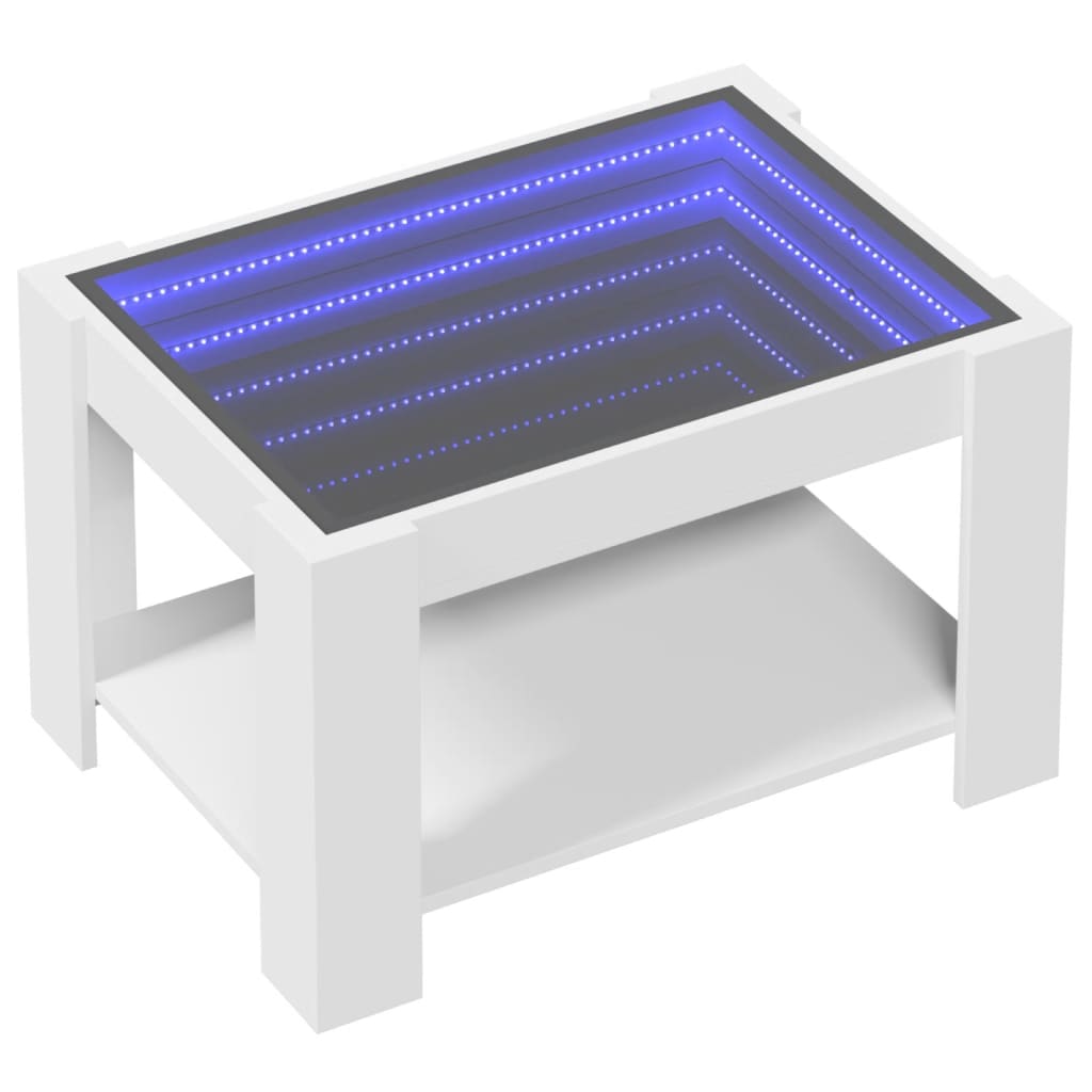 Soffbord Vit LEDs 73x53x45 cm