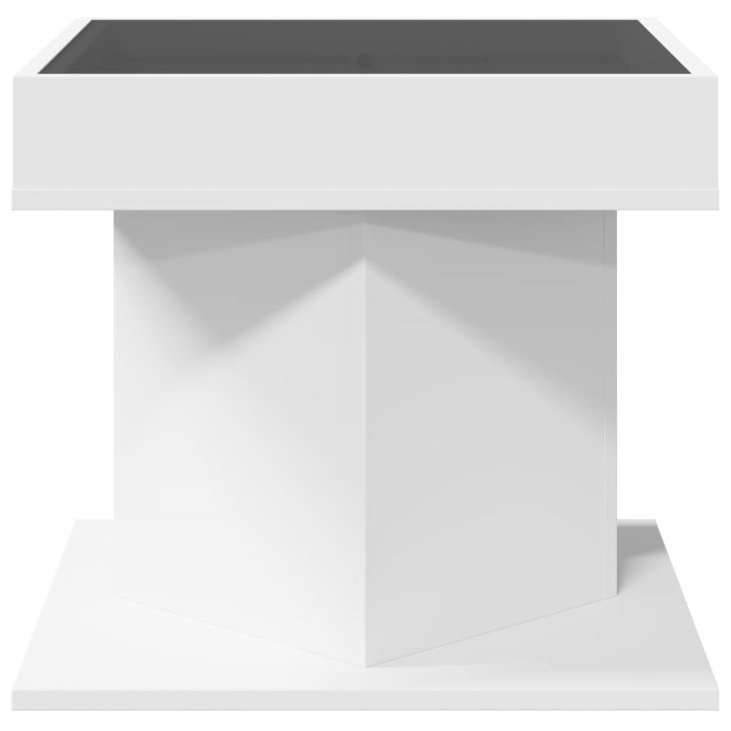 Soffbord Vit LEDs 50x50x45 cm