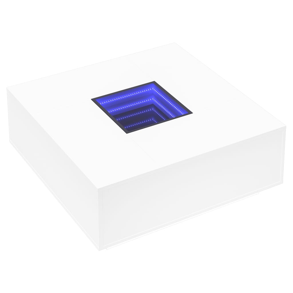 Soffbord Vit med Infinity LEDs 100x100x40 cm