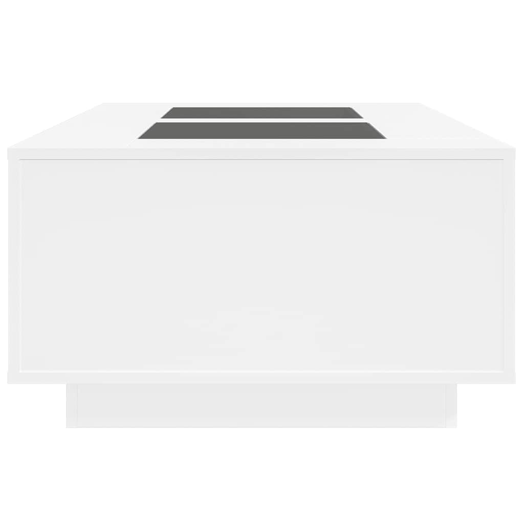 Soffbord Vit med Infinity LEDs 116x69x40 cm