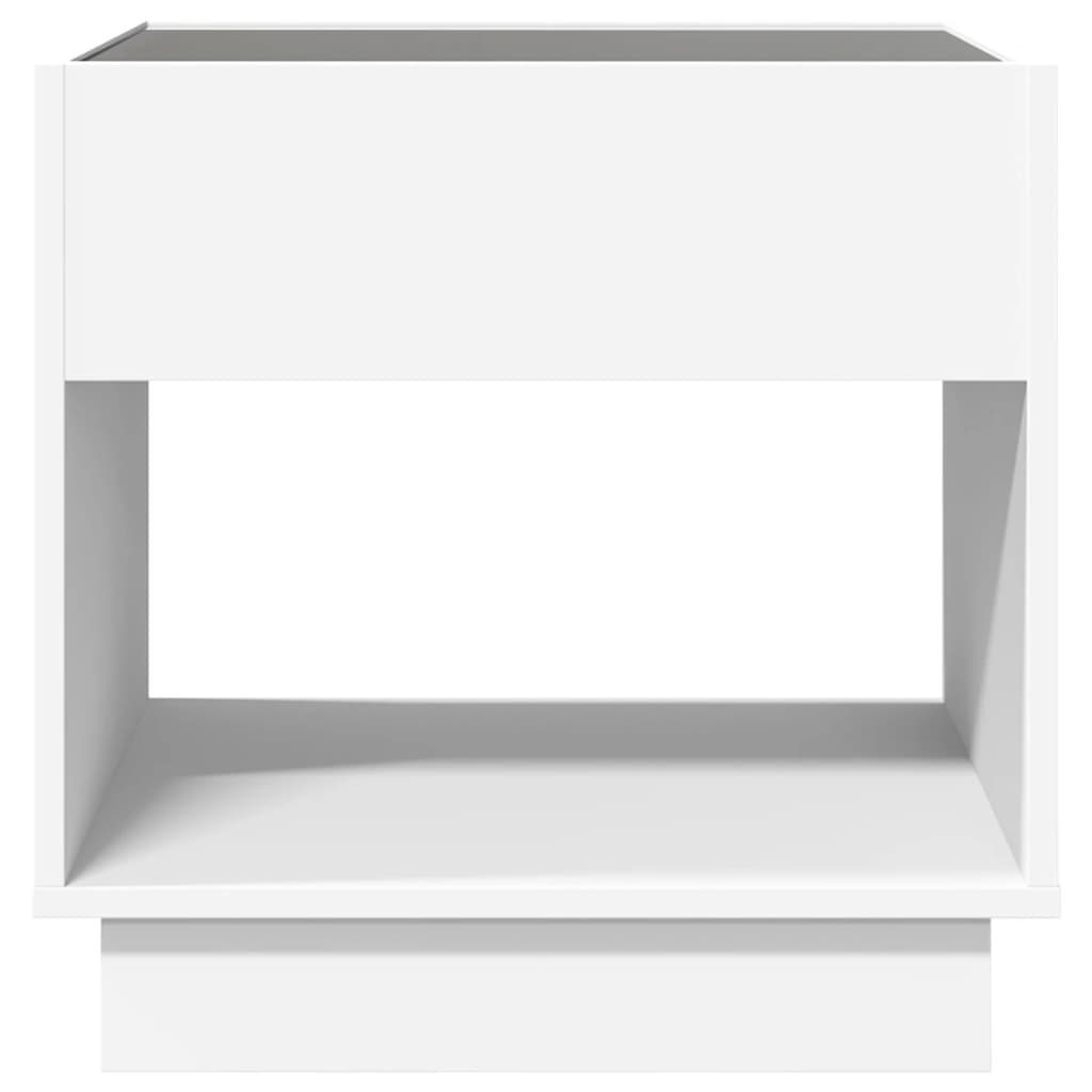 Sängbord Nattduksbord Vit med Infinity LEDs 50x50x50 cm