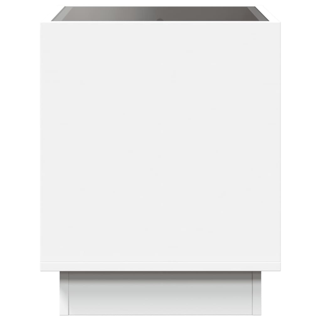 Sängbord Nattduksbord Vit med Infinity LEDs 50x50x50 cm