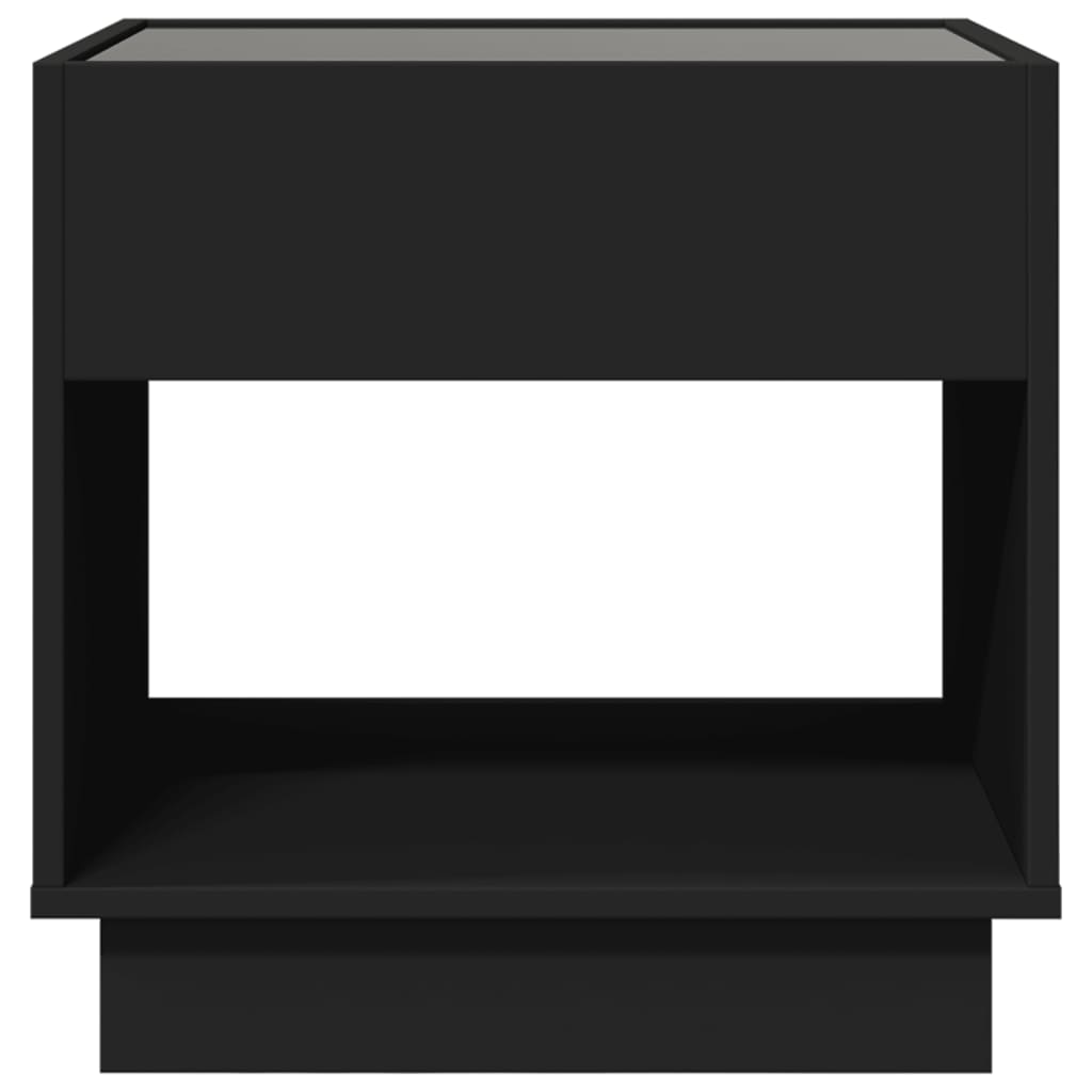 Sängbord Nattduksbord Svart med Infinity LEDs 50x50x50 cm