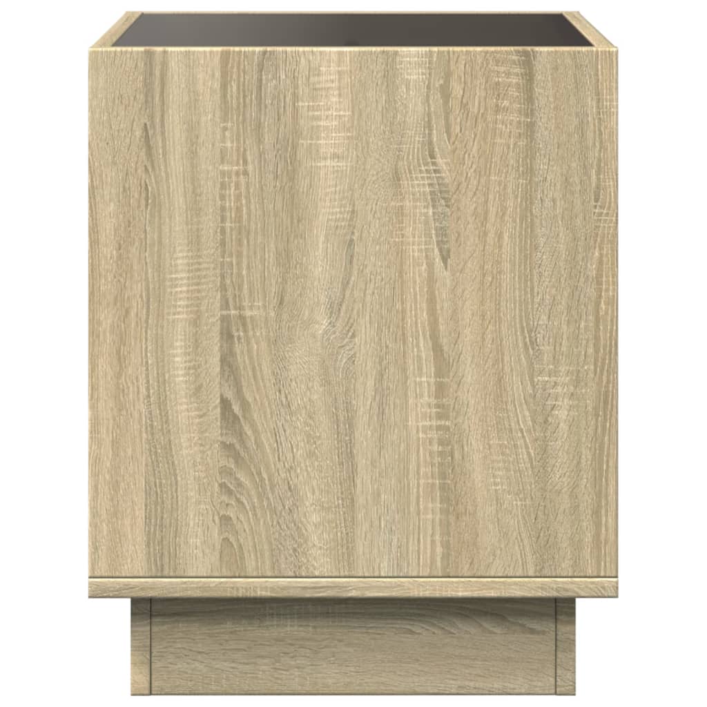 Sängbord Nattduksbord Sonoma Ek med Infinity LEDs 50x50x50 cm