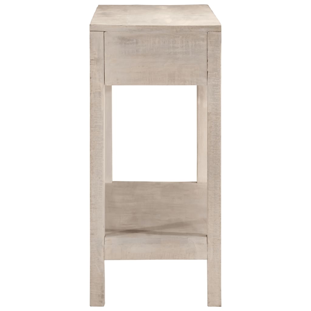 Avlastningsbord Konsollbord Vit 110x35x75 cm massivt mangoträ