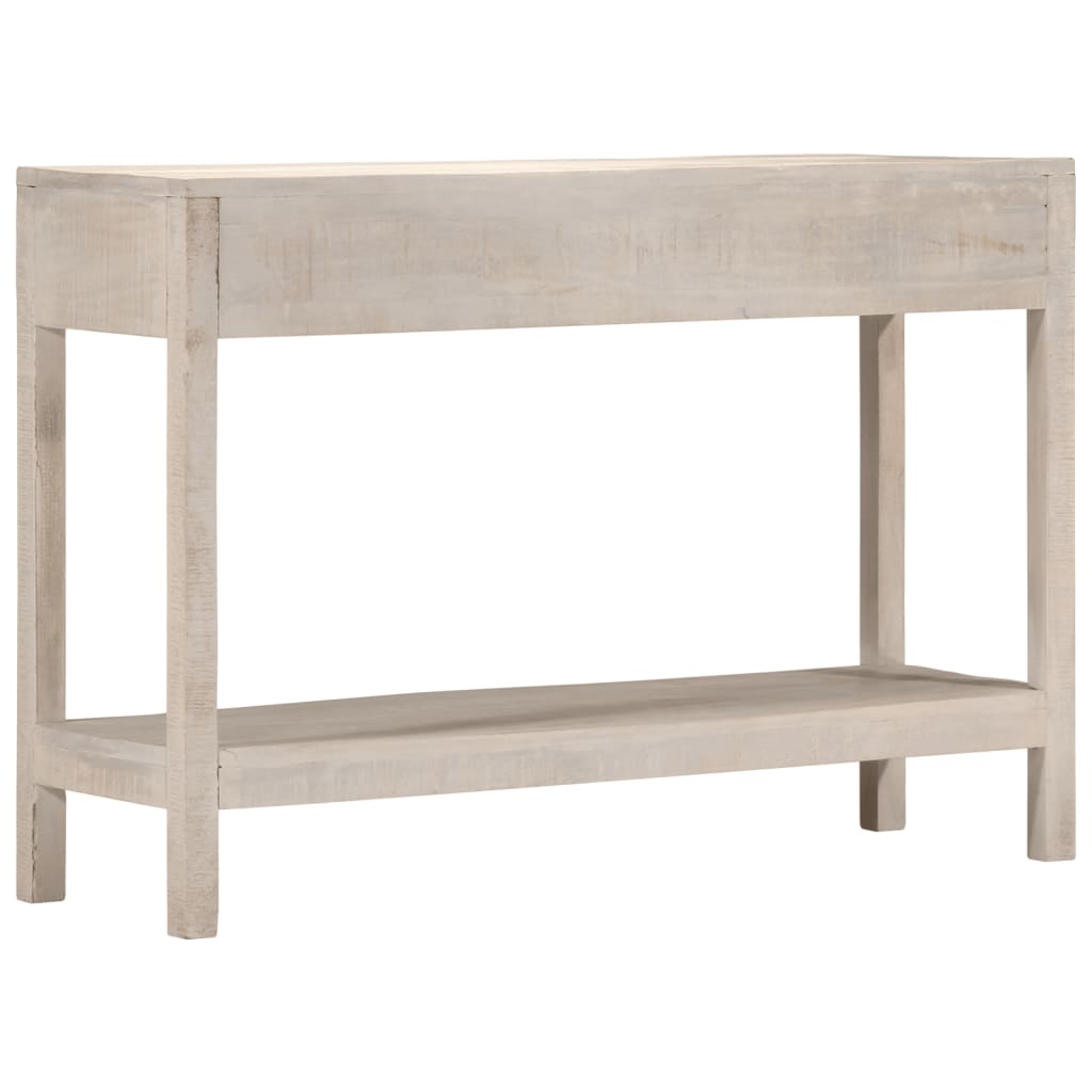 Avlastningsbord Konsollbord Vit 110x35x75 cm massivt mangoträ