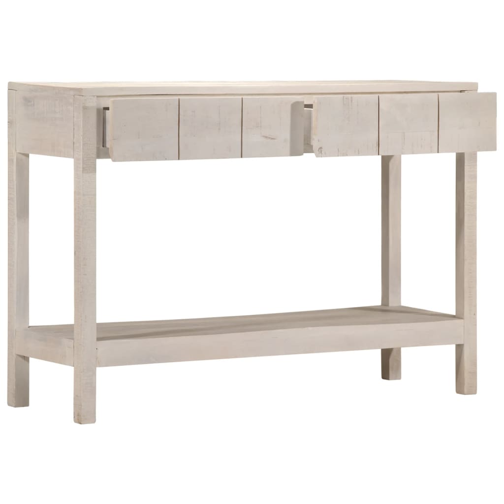 Avlastningsbord Konsollbord Vit 110x35x75 cm massivt mangoträ