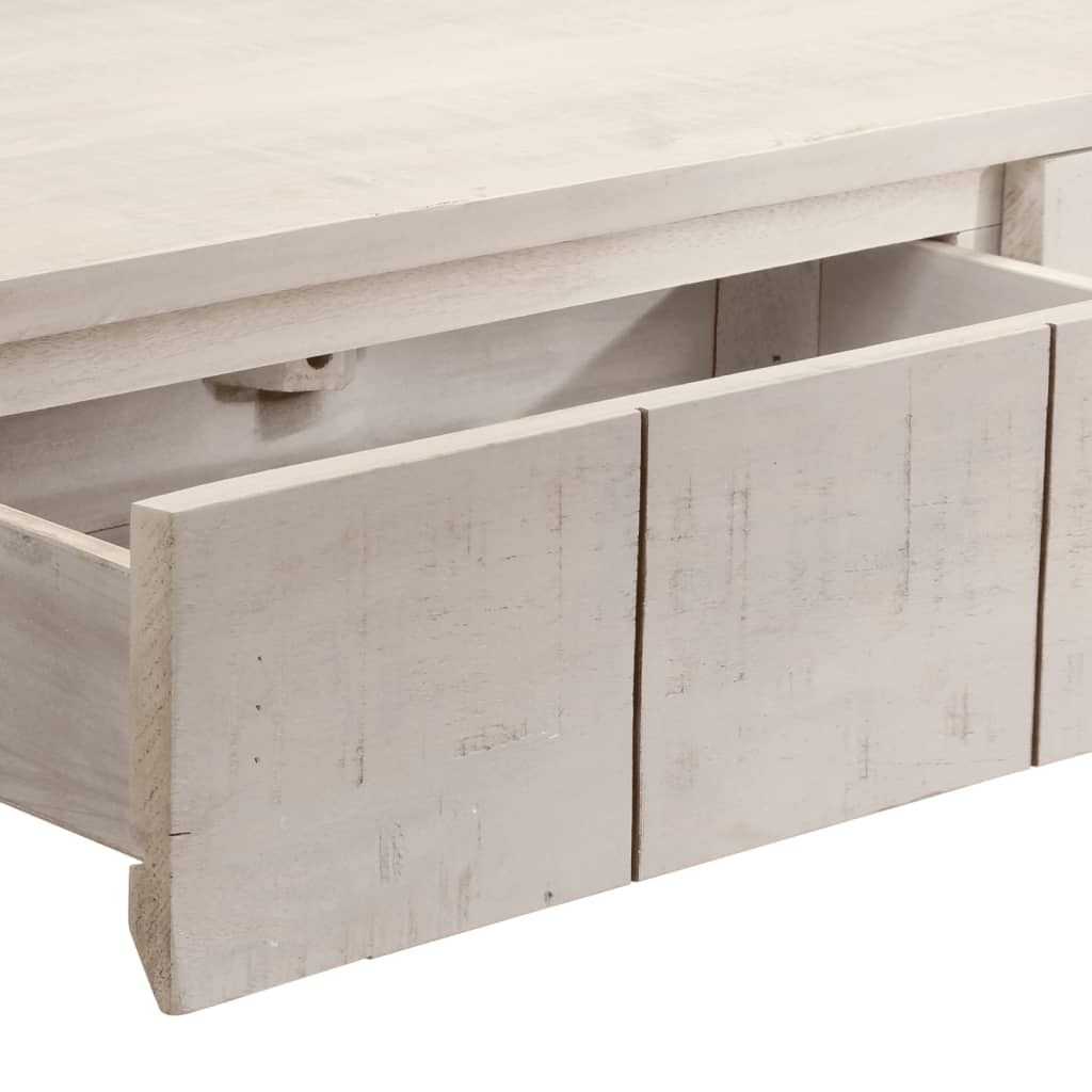 Avlastningsbord Konsollbord Vit 110x35x75 cm massivt mangoträ