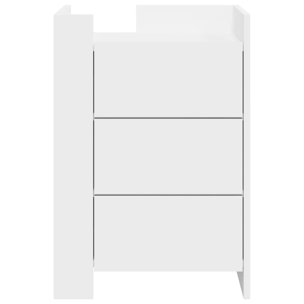 Sängbord Nattduksbord Vit 45x50x65 cm