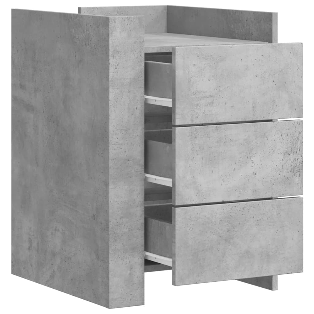 Sängbord Nattduksbord Betonggrå 45x50x65 cm