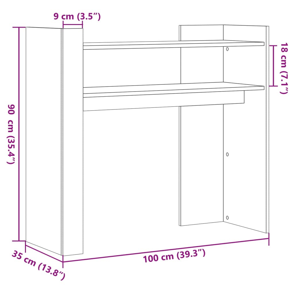 Avlastningsbord Konsollbord Vit 100x35x90 cm