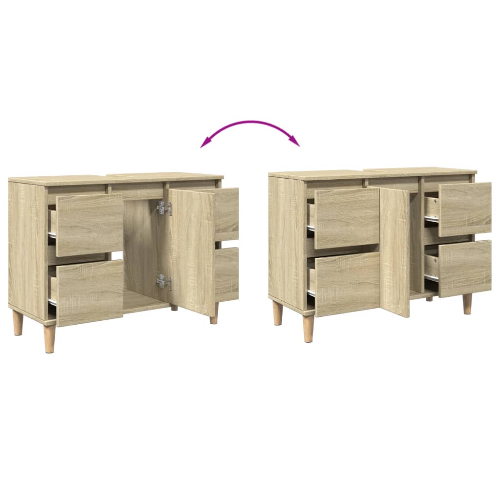 Badrumsunderskåp Sonoma Ek 80x33x60 cm