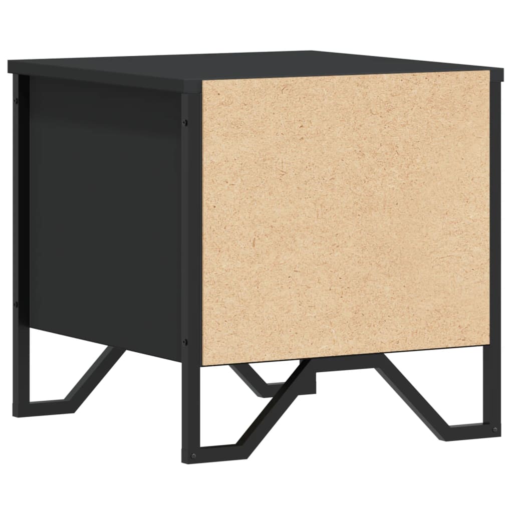 Sängbord 2 st svart 40x41x40 cm konstruerat trä