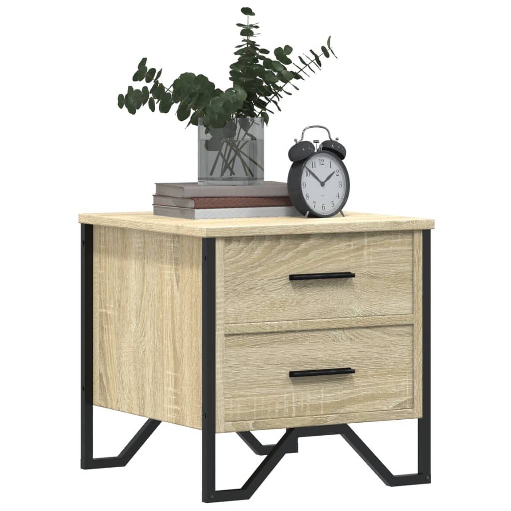Sängbord 2 st sonoma-ek 40x41x40 cm konstruerat trä