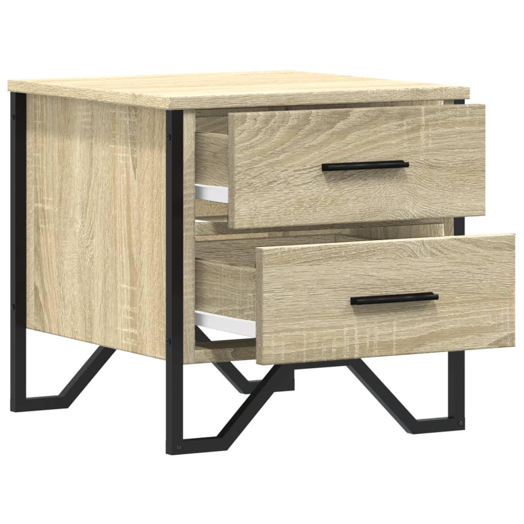 Sängbord 2 st sonoma-ek 40x41x40 cm konstruerat trä