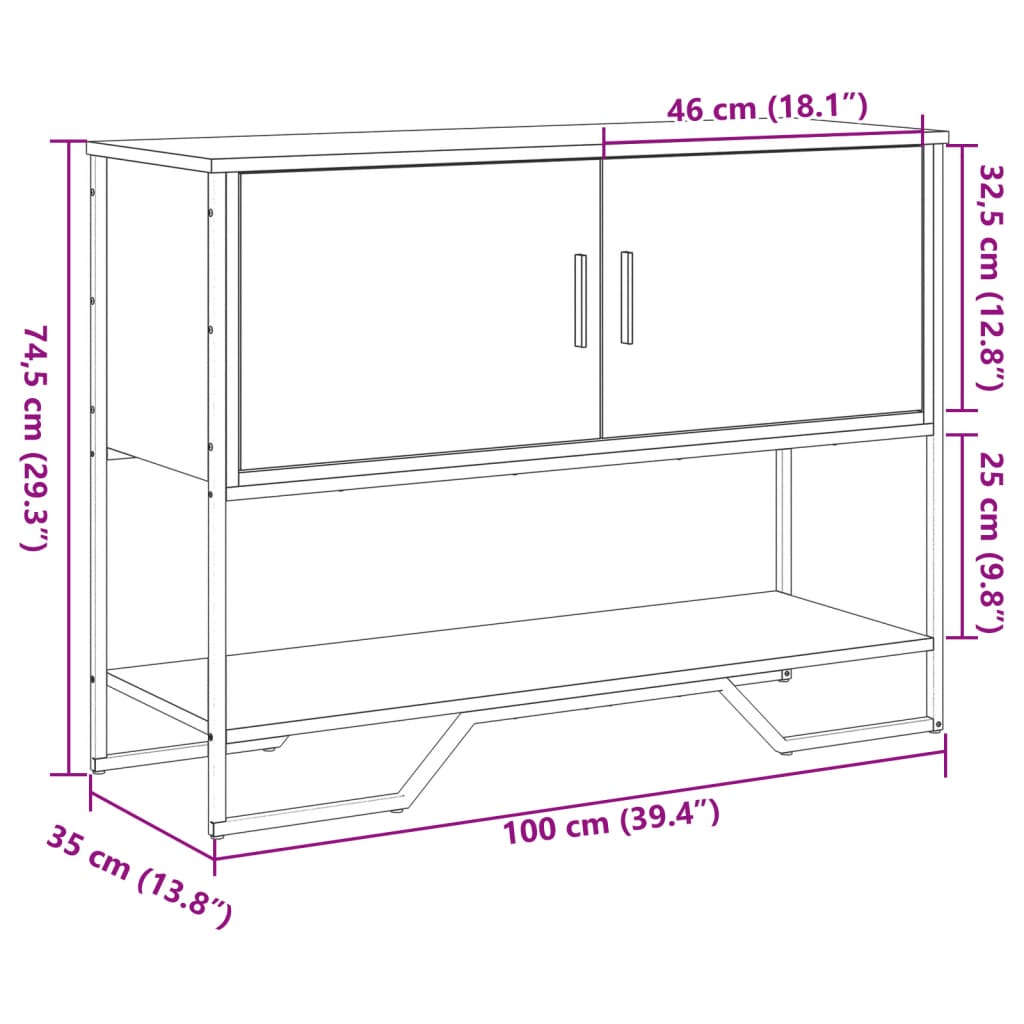 Avlastningsbord Konsollbord Brun Ek 100x35x74,5 cm
