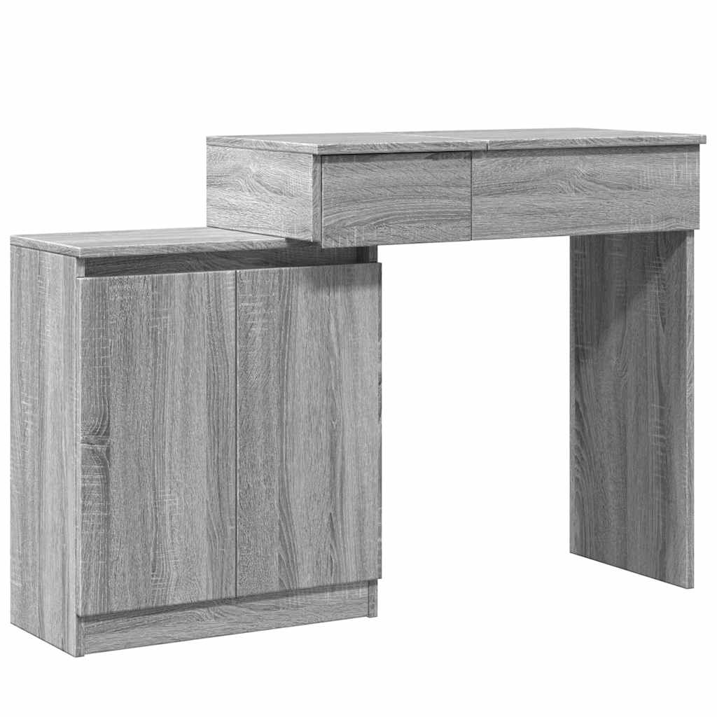 Badrumsspegel Spegelskåp LED Sonoma Grå 115x37x110,5 cm