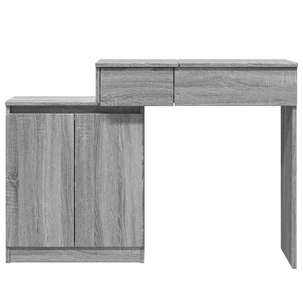 Badrumsspegel Spegelskåp LED Sonoma Grå 115x37x110,5 cm