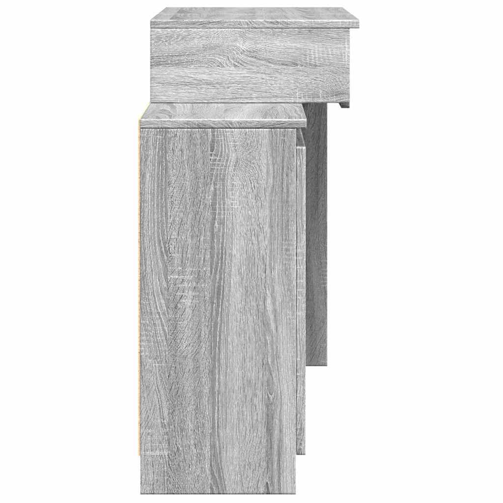 Badrumsspegel Spegelskåp LED Sonoma Grå 115x37x110,5 cm