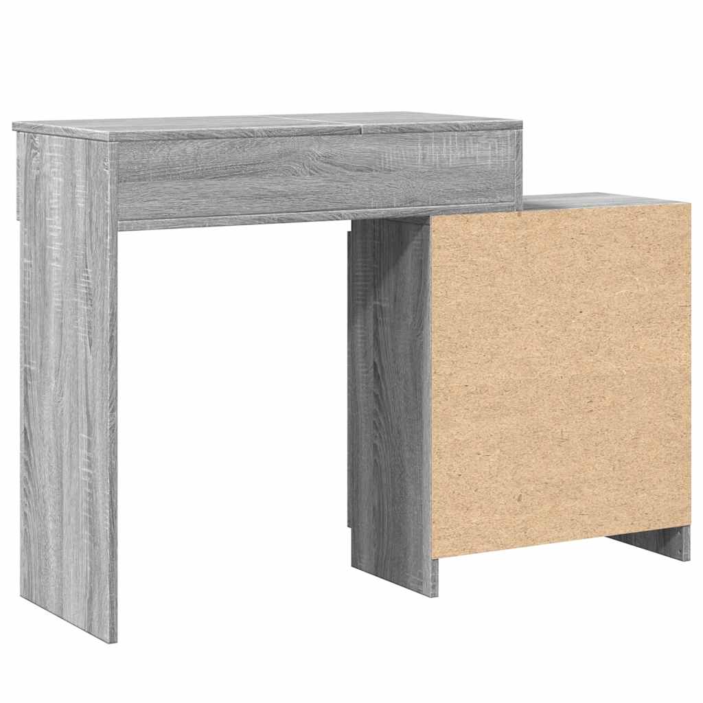 Badrumsspegel Spegelskåp LED Sonoma Grå 115x37x110,5 cm