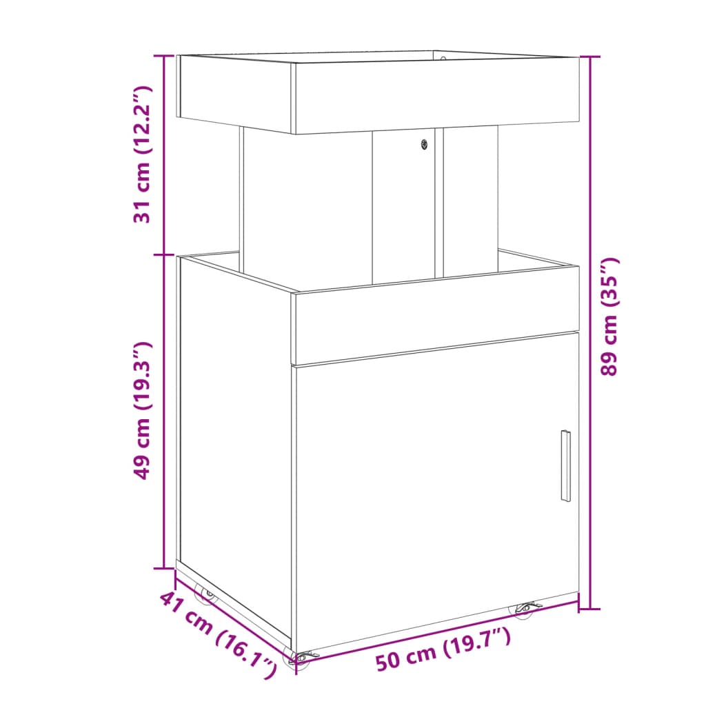 Vinställ Barvagn Vit 50x41x89 cm