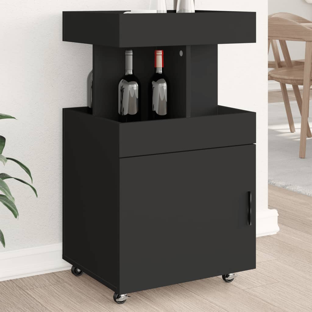 Vinställ Barvagn Svart 50x41x89 cm