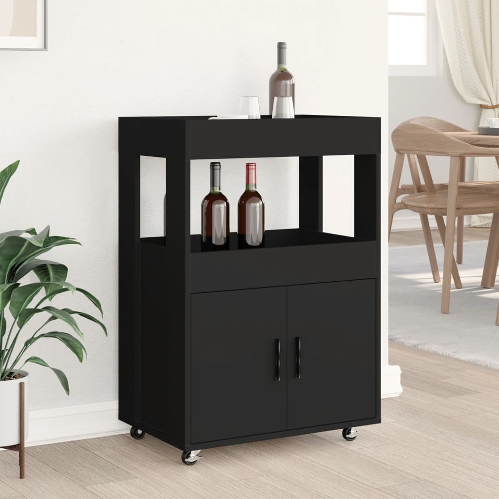 Vinställ Barvagn Svart 60x39,5x89 cm