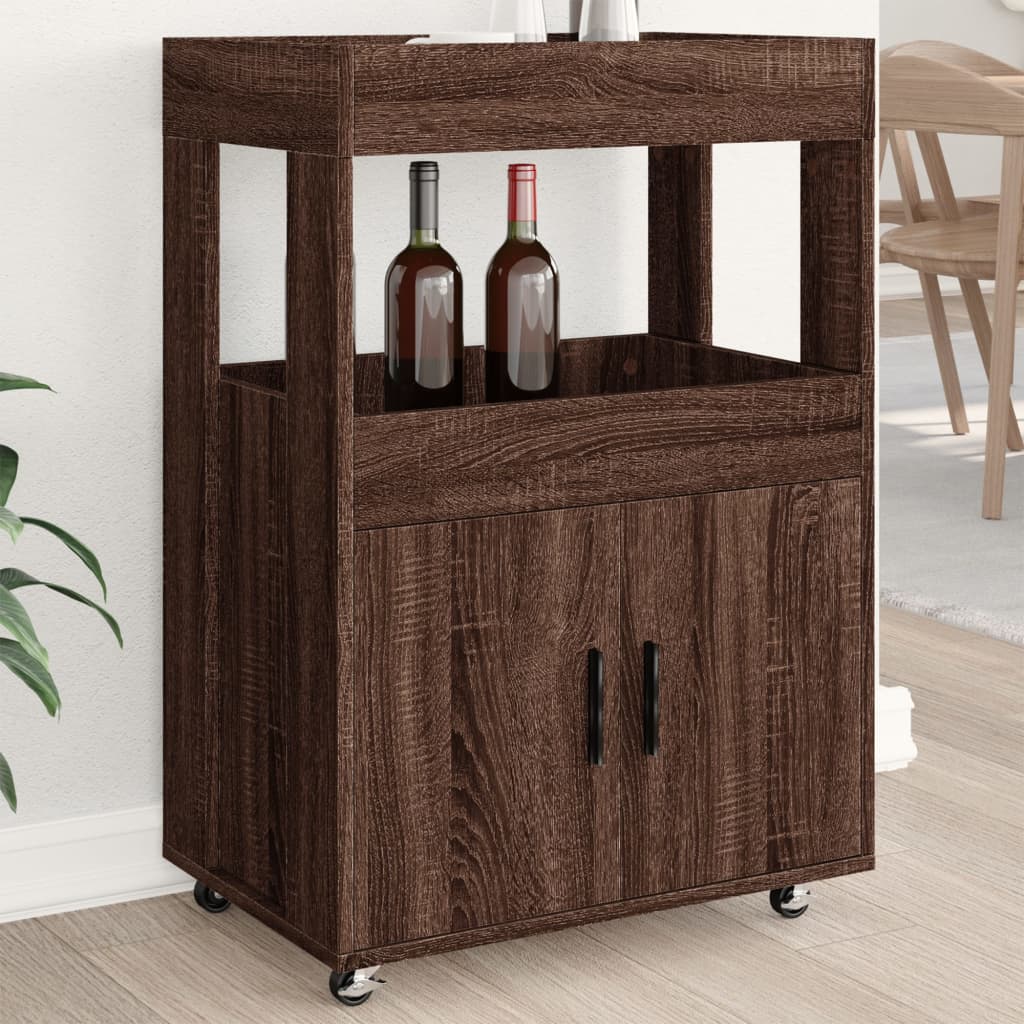Vinställ Barvagn Brun Ek 60x39,5x89 cm