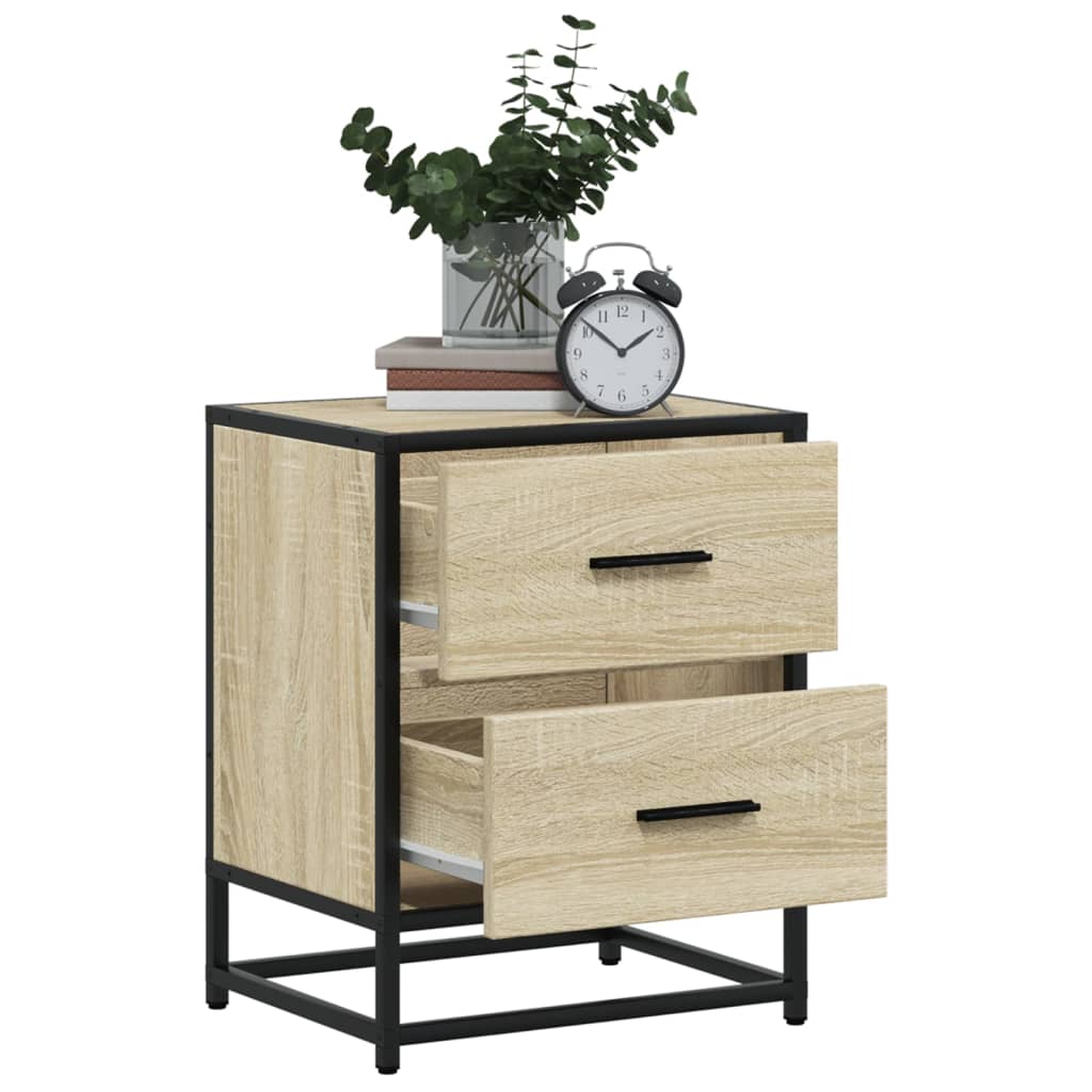 Sängbord 2 st sonoma-ek 40x31x50 cm konstruerat trä