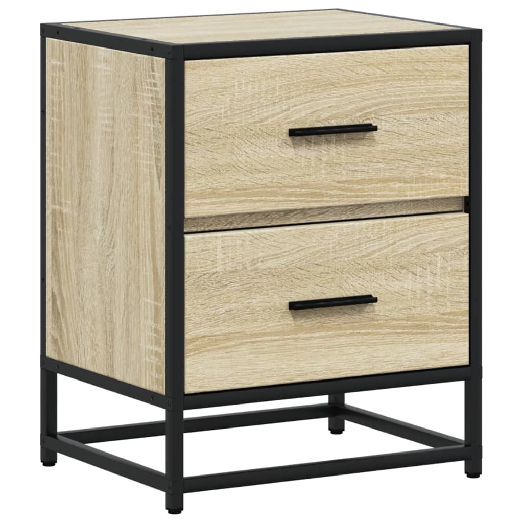 Sängbord 2 st sonoma-ek 40x31x50 cm konstruerat trä