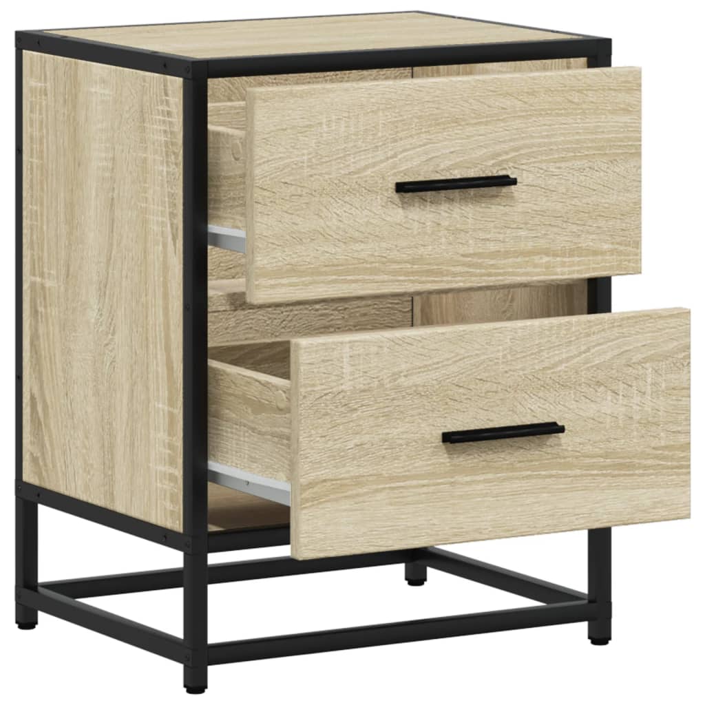 Sängbord 2 st sonoma-ek 40x31x50 cm konstruerat trä