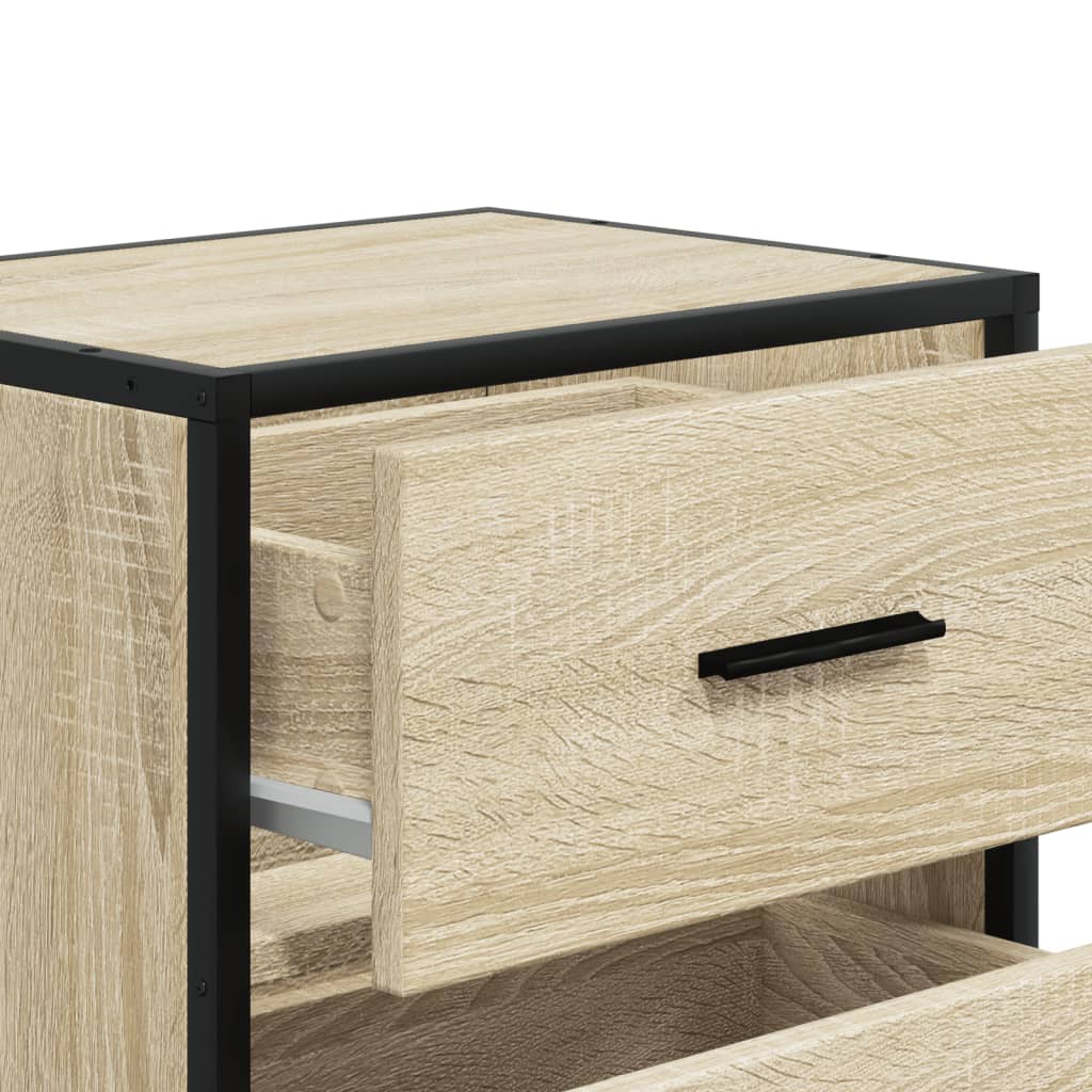 Sängbord 2 st sonoma-ek 40x31x50 cm konstruerat trä