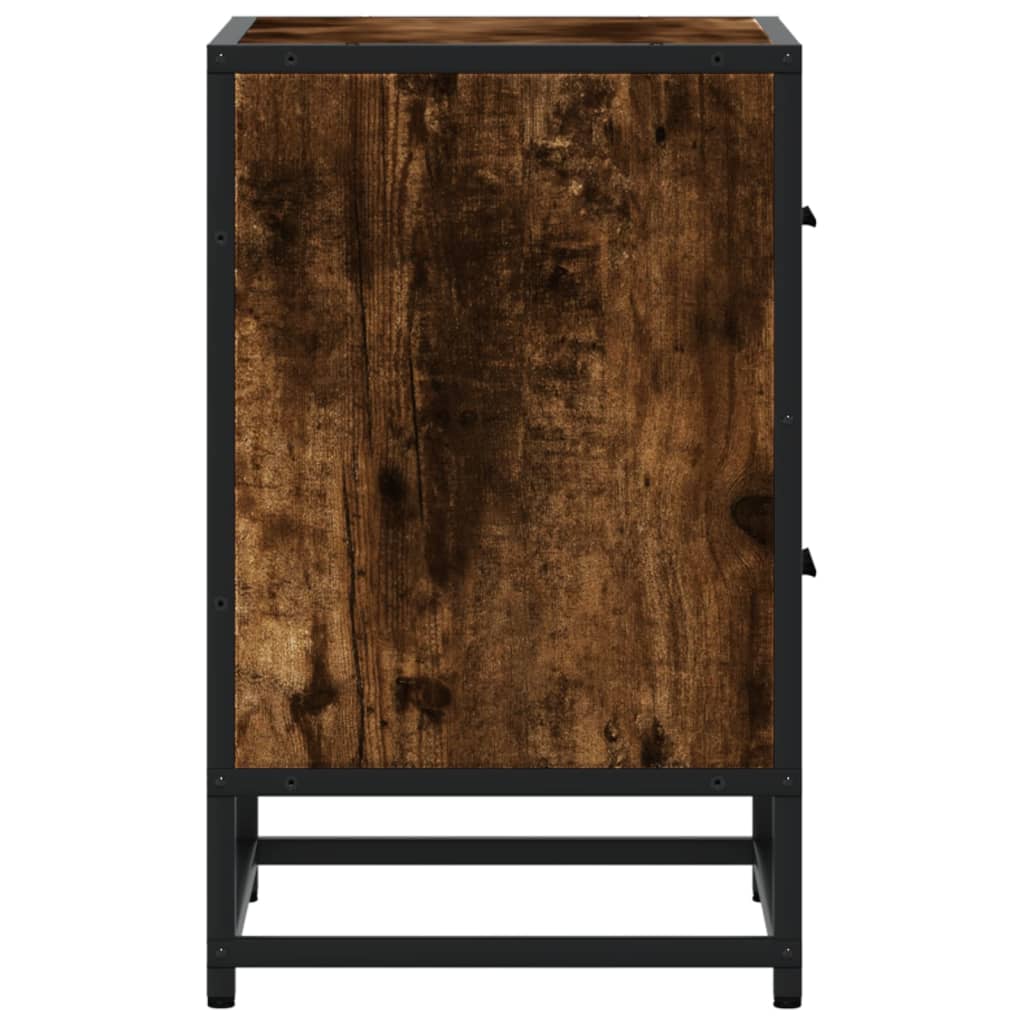 Sängbord 2 st rökfärgad ek 40x31x50 cm konstruerat trä