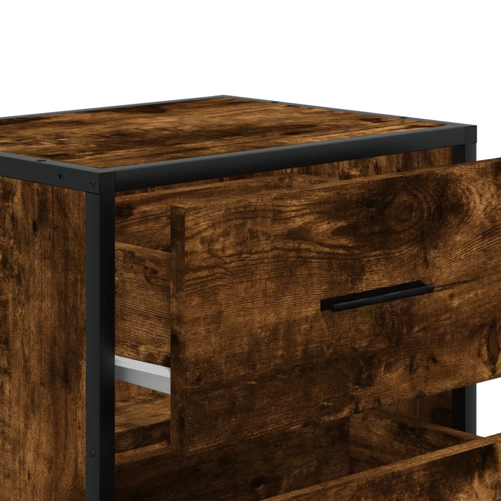 Sängbord 2 st rökfärgad ek 40x31x50 cm konstruerat trä
