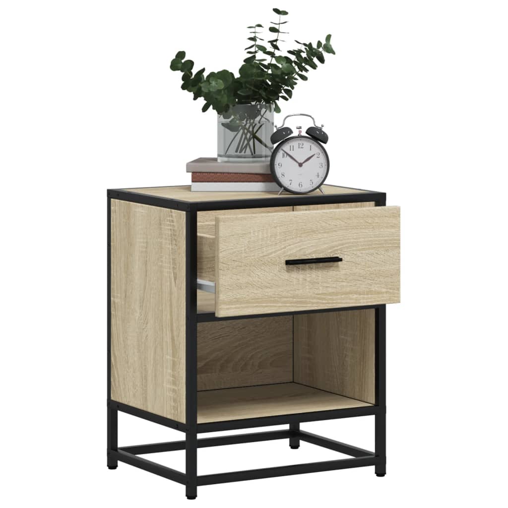 Sängbord 2 st sonoma-ek 40x31x50 cm konstruerat trä