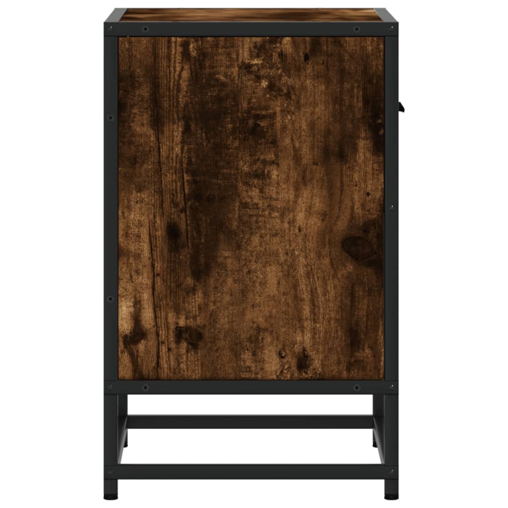 Sängbord 2 st rökfärgad ek 40x31x50 cm konstruerat trä